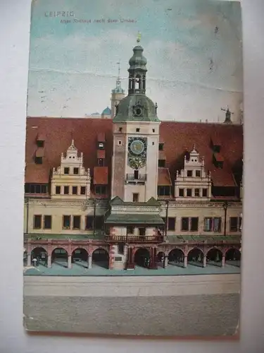 Alte AK Leipzig Altes Rathaus (beschädigt, geknickt) [aF492]