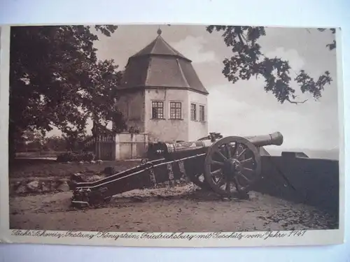 Alte AK Festung Königstein Friedrichsburg Kanone [P233]