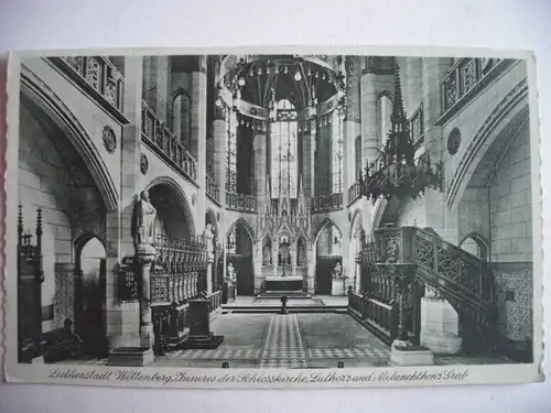 Alte AK Wittenberg Inneres der Schloßkirche [P1018]