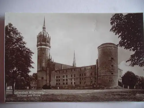 Alte AK Wittenberg Schloß und Kirche [P1019]