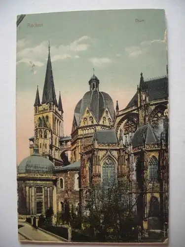 Alte AK Aachen Dom (Rückseite unschön) [P813]