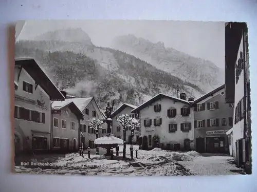 Alte AK Bad Reichenhall Floriansplatz Winter (m. Knickfalte) [P747]