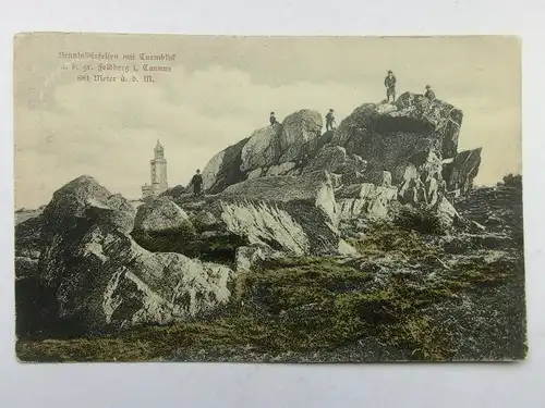 Alte AK Feldberg Taunus Brunhildisfelsen 1908 [aX31]