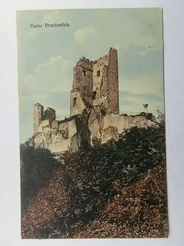 Alte AK Ruine Drachenfels Rhein [aX49]