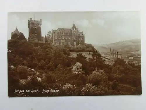 Alte AK Bingen Burg Klopp 1927 [aX61]