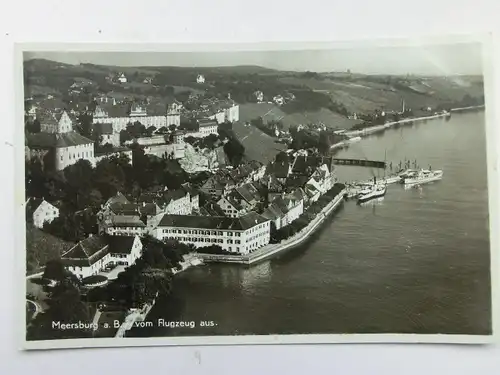 Alte AK Meersburg Bodensee v. Flugzeug 1935 [aX99]