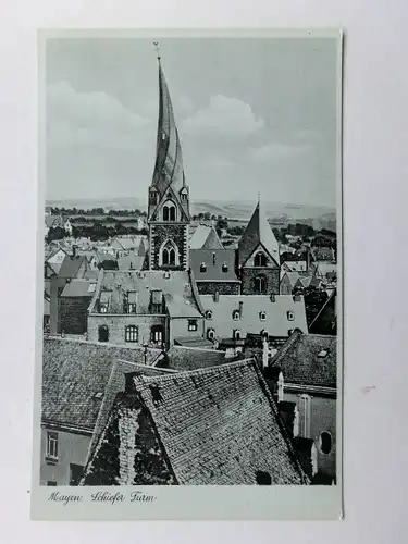 Alte AK Mayen Schiefer Turm [aX113]