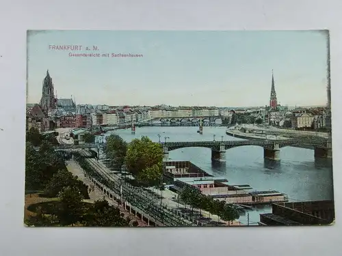 Alte AK Frankfurt Main Gesamtansicht m. Sachsenhausen [aX151]