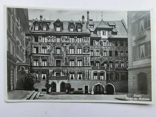 Alte AK Luzern Hotel des Balances 1943 [aX162]