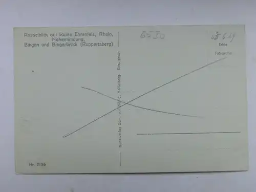 Alte AK Blick vom Rossel Bingen Bingerbrück [aX183]