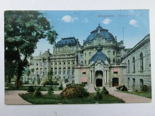 Alte AK Wiesbaden Theater mit Foyer 1933 [aX192]