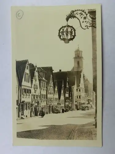 Alte AK Dinkelsbühl Segringerstraße m. Dreimohrenschild [aX195]