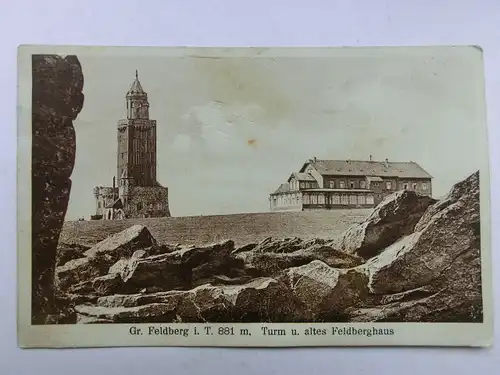 Alte AK Großer Feldberg Taunus Turm Feldberghaus [aX196]