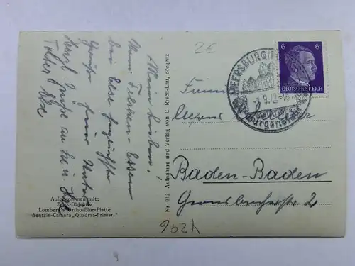 Alte AK Meersburg Bodensee Wasserrad Wassermühle 1942 [aX218]