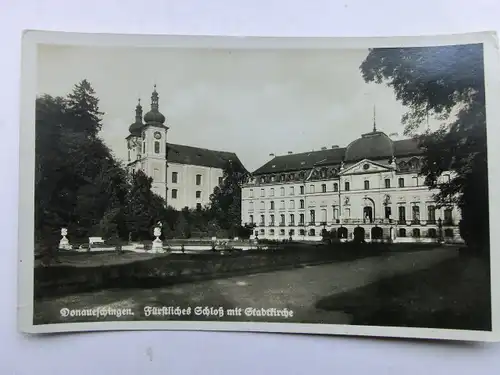 Alte AK Donaueschingen Fürstliches Schloß Stiftskirche [aX225]