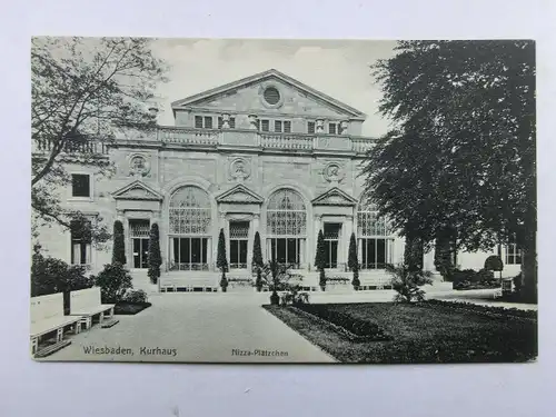 Alte AK Wiesbaden Kurhaus Nizza Plätzchen um 1920 [aX232]