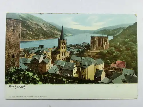 Alte AK Bacharach um 1900 Lithografie [aX249]