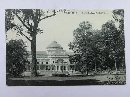 Alte AK Wiesbaden Neues Kurhaus Gartenstrasse [aX254]