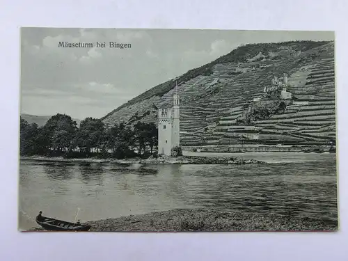 Alte AK Bingen Mäuseturm 1919 [aX256]