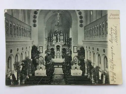 Alte AK Passau Votivkirche um 1920 (st. geknickt) [A1614]