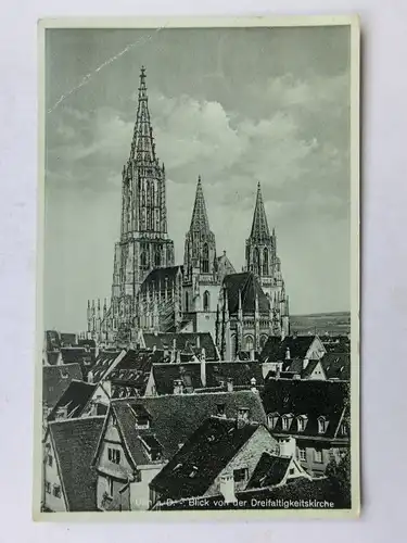 Alte AK Ulm Blick von der Dreifaltigkeitskirche (m. Knick) [A1626]