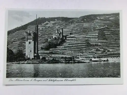 Alte AK Bingen Mäuseturm Schloßruine Ehrenfels [A1634]