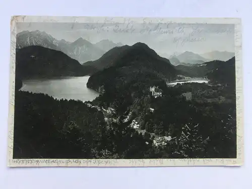 Alte AK Füssen Hohenschwangau Blick v. d. Jugend [967]