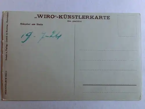Alte AK Bad Münster am Stein WIRO Künstlerkarte [aJ789]