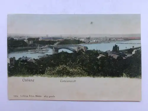 Alte AK Coblenz Koblenz Totalansicht um 1900 [aX386]