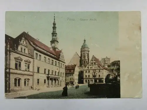 Alte AK Pirna Oberer Markt um 1900 [aX12]