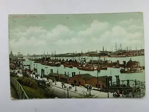 Alte AK Hamburg Hafen 1913 [aX16]