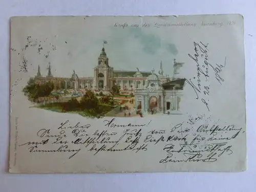 Alte AK Nürnberg Landesausstellung 1896 Lithographie [aX556]