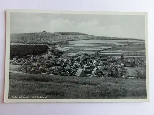 Alte AK Herkersdorf b. Kirchen a. Sieg mit Druidenstein 1940 [aX579]