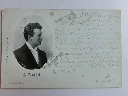 Alte AK Künstlerkarte L. Fambach Verlag Fritz Schardt 1900 [aX583]