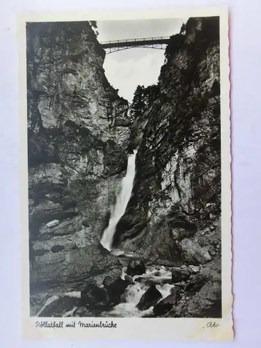 Alte AK Füssen Pöllatfall m. Marienbrücke [1075]