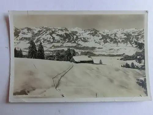 Alte AK Sonthofen Sonthofner Hof Winter Skifahren [1094]