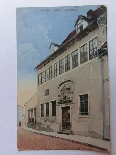 Alte AK Eisleben Luthers Geburtshaus (m. Knick) [1124]