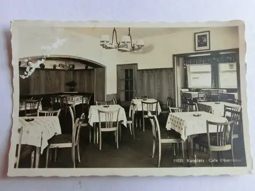 Alte AK Oberstdorf Kurplatz Cafe (m. Abrieb) [1148]
