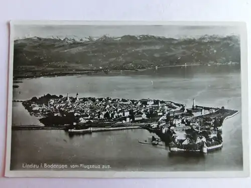 Alte AK Lindau Bodensee v. Flugzeug aus [1162]