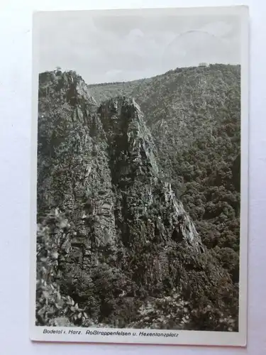 Alte AK Bodetal Roßtrappenfelsen Hexentanzplatz [1181]