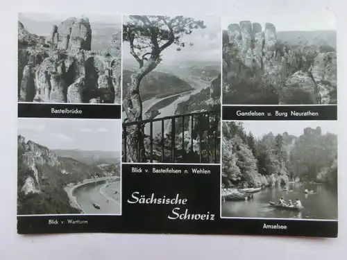 Alte AK Sächsische Schweiz Mehrbildkarte [aO1596]
