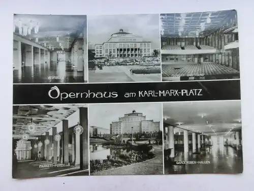 Alte AK Leipzig Opernhaus Karl Marx Platz [aO1635]