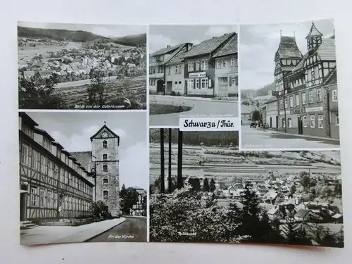 Alte AK Schwarza Thüringen Mehrbildkarte [aN693]