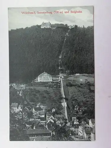 Alte AK Wildbad Sommerberg und Bergbahn [aO1365]