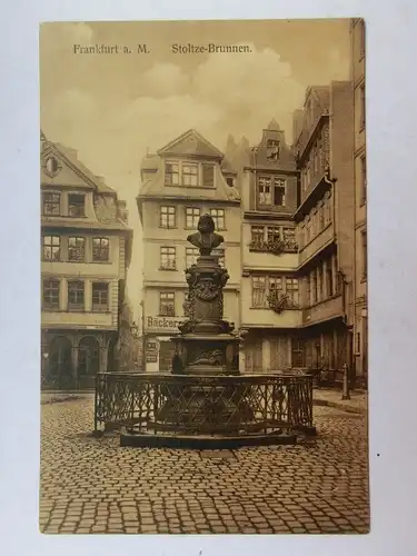 Alte AK Frankfurt Stoltze Brunnen [aO1381]