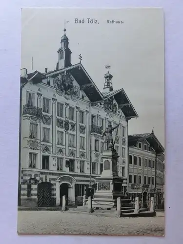 Alte AK Bad Tölz Rathaus um 1920 [aE576]