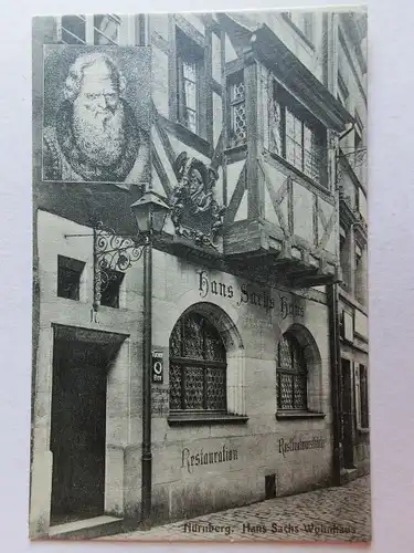 Alte AK Nürnberg Hans Sachs Haus 1912 [aE653]
