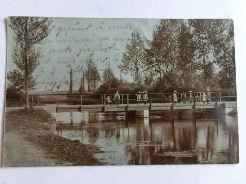 Alte AK Fotokarte Unbekannte Brücke (Stemp. Nürnberg) [aE906]