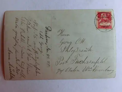 Alte AK Grußkarte Namenstag Hufeisen Kinder coloriert [aT784]