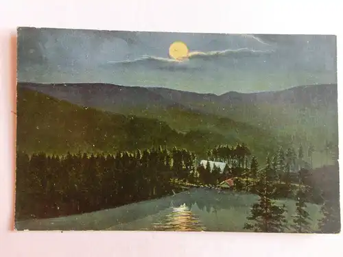 Alte AK Mummelsee Schwarzwald Mondscheinkarte [aE602]